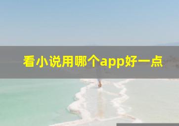 看小说用哪个app好一点