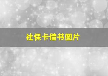 社保卡借书图片