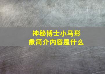 神秘博士小马形象简介内容是什么