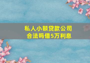 私人小额贷款公司合法吗借5万利息