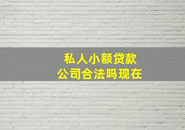 私人小额贷款公司合法吗现在