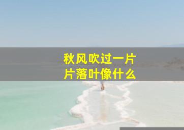 秋风吹过一片片落叶像什么