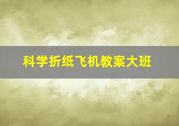 科学折纸飞机教案大班