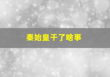 秦始皇干了啥事