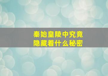 秦始皇陵中究竟隐藏着什么秘密