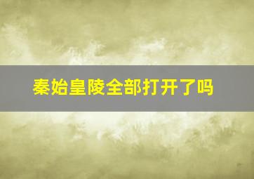 秦始皇陵全部打开了吗