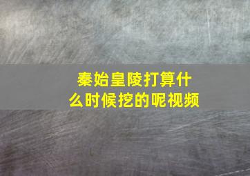 秦始皇陵打算什么时候挖的呢视频