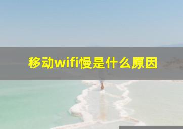 移动wifi慢是什么原因