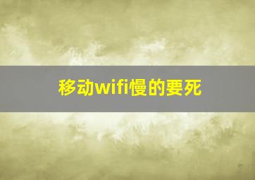 移动wifi慢的要死