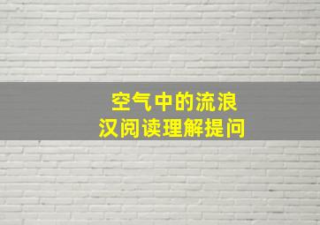 空气中的流浪汉阅读理解提问