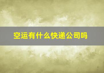 空运有什么快递公司吗