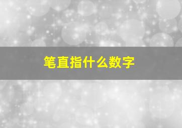 笔直指什么数字