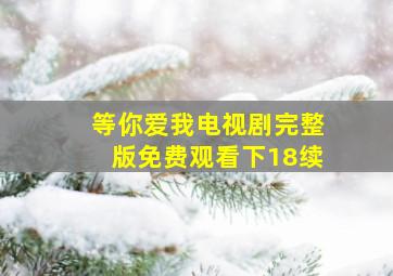 等你爱我电视剧完整版免费观看下18续