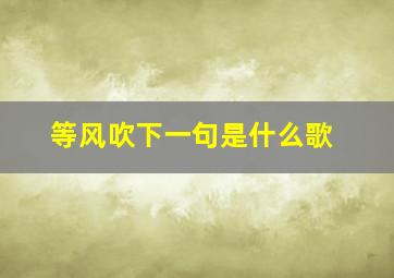 等风吹下一句是什么歌