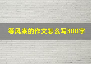 等风来的作文怎么写300字