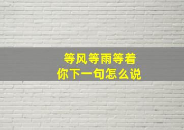 等风等雨等着你下一句怎么说