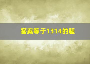 答案等于1314的题