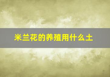 米兰花的养殖用什么土