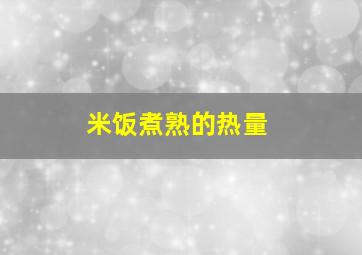 米饭煮熟的热量