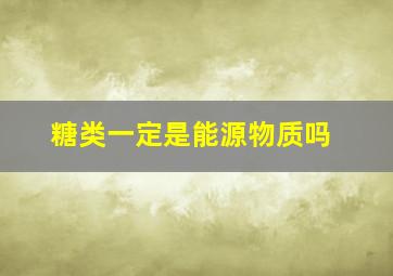 糖类一定是能源物质吗