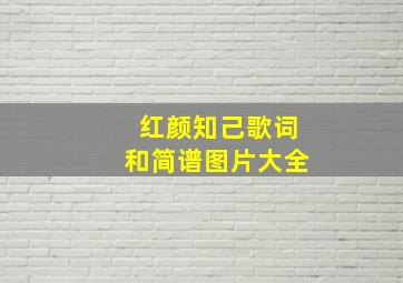 红颜知己歌词和简谱图片大全