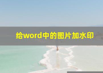 给word中的图片加水印