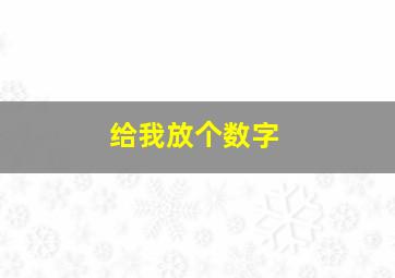 给我放个数字