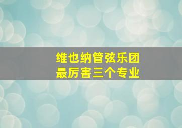 维也纳管弦乐团最厉害三个专业