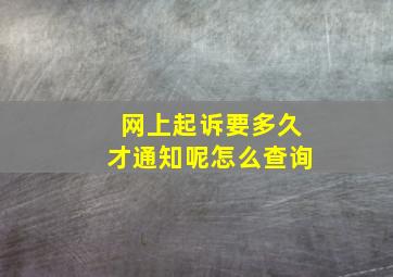 网上起诉要多久才通知呢怎么查询