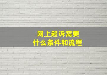 网上起诉需要什么条件和流程