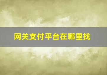 网关支付平台在哪里找