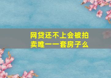 网贷还不上会被拍卖唯一一套房子么