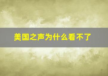 美国之声为什么看不了