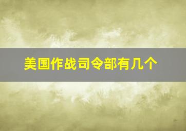 美国作战司令部有几个