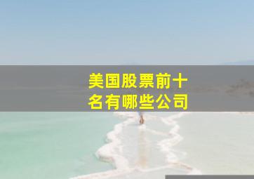 美国股票前十名有哪些公司