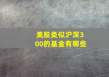 美股类似沪深300的基金有哪些