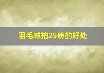 羽毛球拍25磅的好处