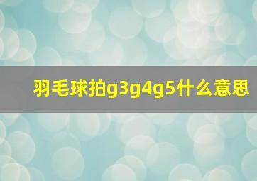 羽毛球拍g3g4g5什么意思