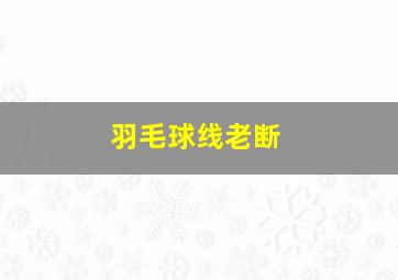 羽毛球线老断