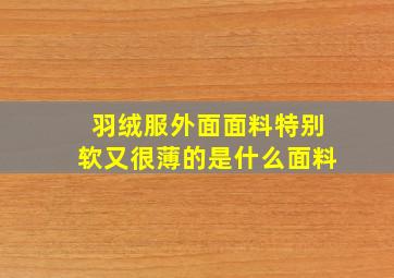 羽绒服外面面料特别软又很薄的是什么面料