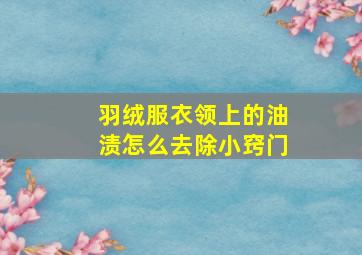 羽绒服衣领上的油渍怎么去除小窍门