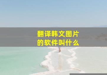 翻译韩文图片的软件叫什么