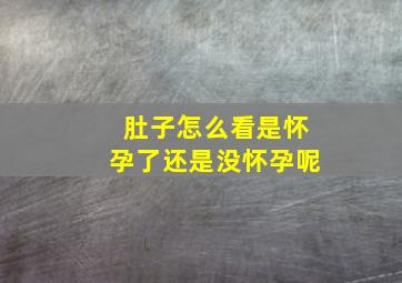 肚子怎么看是怀孕了还是没怀孕呢