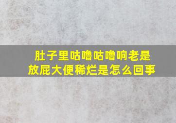 肚子里咕噜咕噜响老是放屁大便稀烂是怎么回事