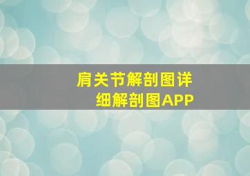 肩关节解剖图详细解剖图APP