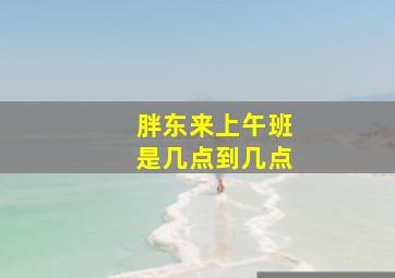 胖东来上午班是几点到几点