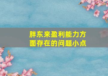 胖东来盈利能力方面存在的问题小点