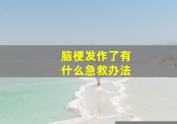 脑梗发作了有什么急救办法