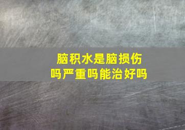 脑积水是脑损伤吗严重吗能治好吗