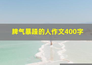 脾气暴躁的人作文400字